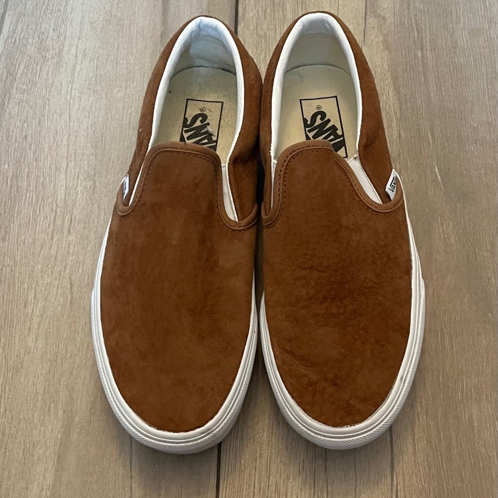 Brown Suede Platform Slip On Vans